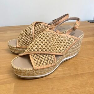 Donald Pliner Lotti Raffia Weave Woven Sandal Heel‎ Slingback